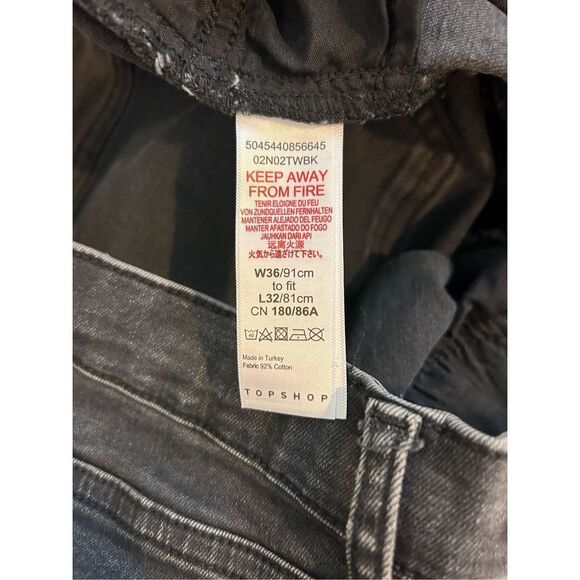 Topshop Jaime Jeans in Washed Black Size 36 - Picture 6 of 7